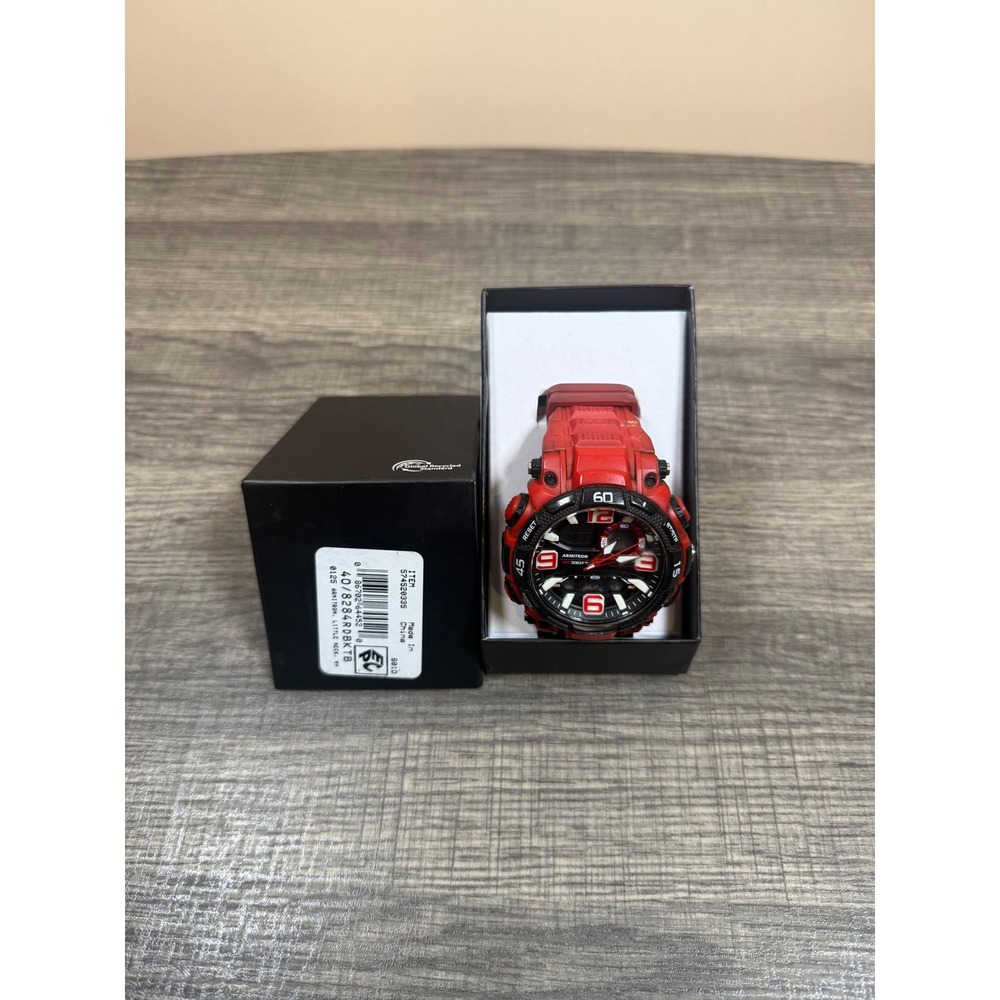 Armitron Pro Sport Mens Red Black Digital Chronograph Watch 40/8284RDBKTB